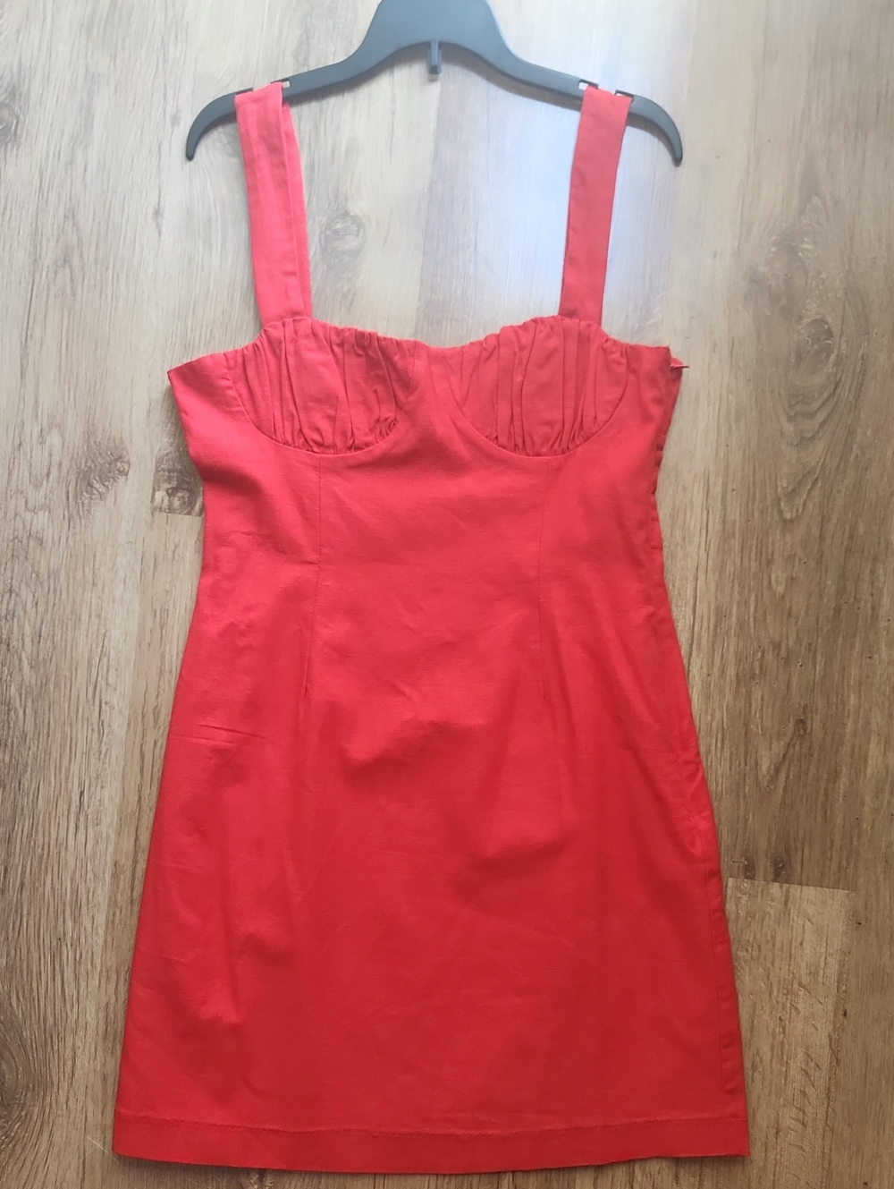 NWT Wayf Vibrant Red Linen Blend Mini Dress Size S